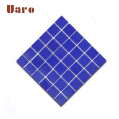 China Cheap Blue Ceramic Parquet Mosaic 25x25 Swimming Pool Slabs for sale