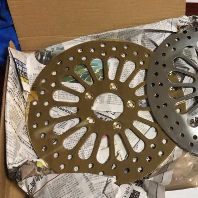 China Brake system 292mm gold color motorcycle front brake disc rotor for harley for sale