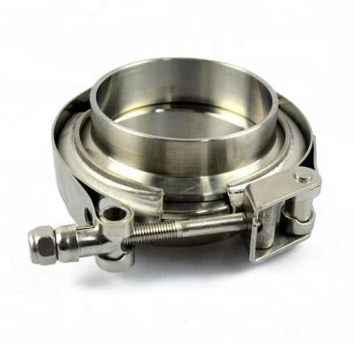 China Stainless Steel Quick Release V-Band Kit Clamp Pipe Exhaust Flange Turbo Downpipe for sale