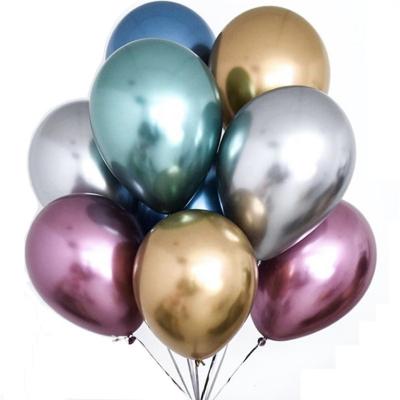 China YIWU Wholesale ALLO Environmental Friendly Balloon 12inch Shiny Pearl Metalicos Balloons Chrome Globos Metalicos Colors Latex Balloons for sale