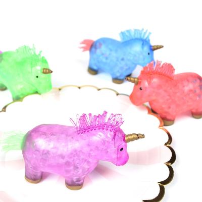 China Sensory Toy TPR Unicorn Animal Shape Squeeze Cute Squishy Person Stress YIWU Eco-friendly Material ALLO Balls Sprinkle Bead Mochi Squishy Balls Toy for sale