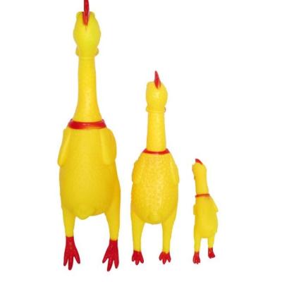 China YIWU New Durable Squeaky Chew Resistant Squeaky Pet Rubber Chicken Dog Toy for sale