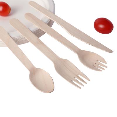 China Best Quality Eco-friendly Compostable Biodegradable Biodegradable Disposable Tableware Wooden Cutlery Set for sale