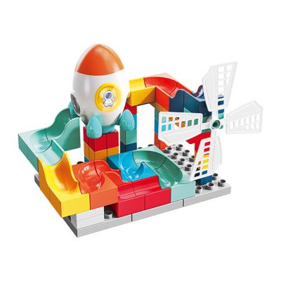 China Small Low Price Kids Toys Building Blocks 71 Pcs Large Pellets Space Orbital Ball Building Block for sale