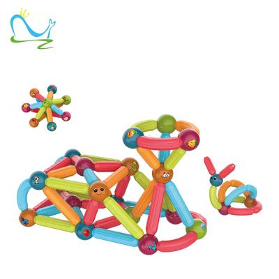 China 76 Plastic Magnetic Magnetic PSC Sticks and Balls Intelligent Education Sticks Toys for Children for sale