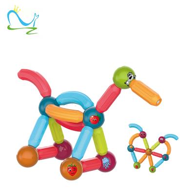 China Education DIY 3D Plastic Toys Stacking Rod And Assembly Building Rubber Ball Connecting Sticks Magnetic Building Blocks for sale