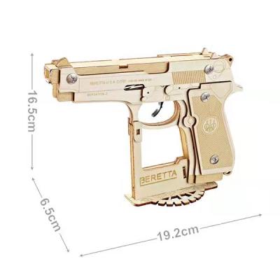 China Best Fashion 3D DIY TOY Jigsaw Puzzle Toys M92FS Wooden Hand Jigsaw Military Gun Wooden 3D Puzzles For Sale for sale