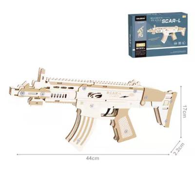 China 3D Jigsaw Puzzle Toys SCAR-L Military Wooden Jigsaw Puzzles Best DIY TOY Gift for Adult and Boys for sale