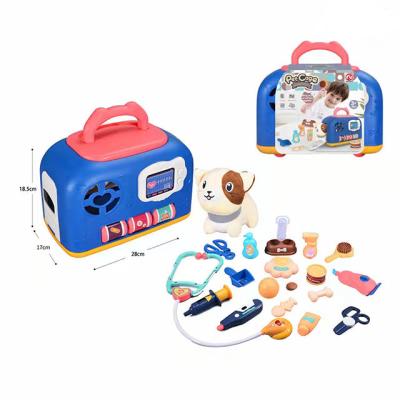 China Plastic Kids Pretend Play Set Toys Pet Care Playset Doctor Kit Doctor Game Set with Sound and Light for sale