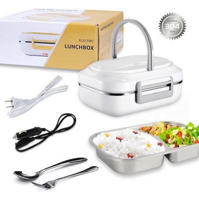 China Sustainable Portable 12V/110v Car Bento Box Heated New Electric Lunch Box With Stainless Steel Container for sale