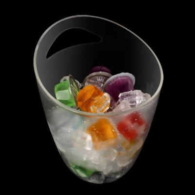 China Durable Plastic Ice Bucket PC Light LED Shatterproof Material for sale