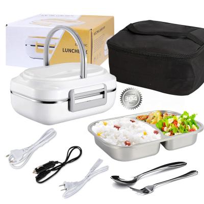 China Sustainable 12/110v Tiffin Stainless Steel Portable Electric Food Warmer Heated Lunch Box for sale