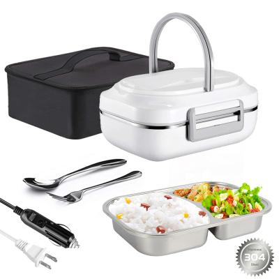 China Viable Portable 110v/12v Food Warmer Heater Tiffin Electric Lunch Box with Bag for Car Home for sale