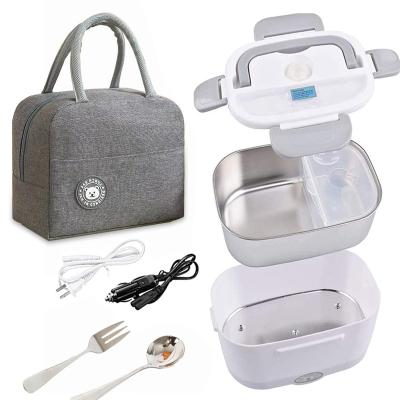 China Green 12v/110v And Gray Electric Heating Lunch Box 1.5l Sustainable Portable Eco-friendly for sale