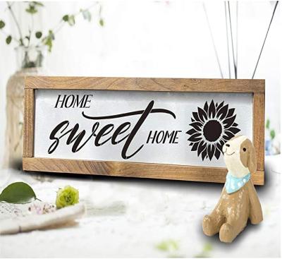 China Europe Word Stenciling Templates Inspirational Reusable Motivational Family Stencils Quote Cursive Sayings Sign Stenciling DIY Wood Sign for sale