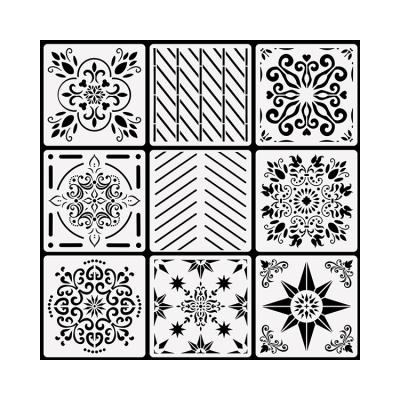 China Christmas Art Painting Stencil Set Plastic Drawing Stencils Kit For Craft Scrapbooking for sale