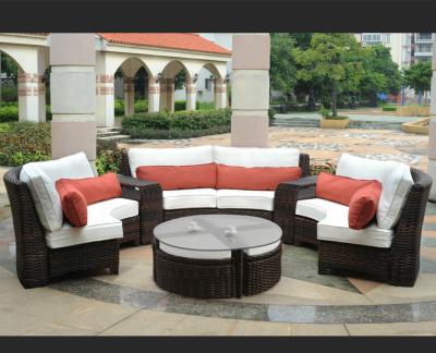 China Patio\Garden\Outdoor Sofa\Hotel\Restaurant Rattan Set Curved Patio Furniture Set Rattan Garden Sectional Sofa for sale