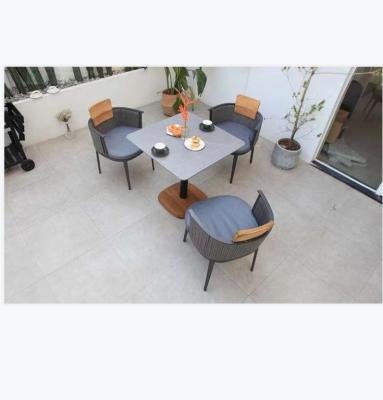 China Modern New Style Garden Cafe Dining Chair Aluminum Patio Table Set Outdoor Dining Furniture for sale