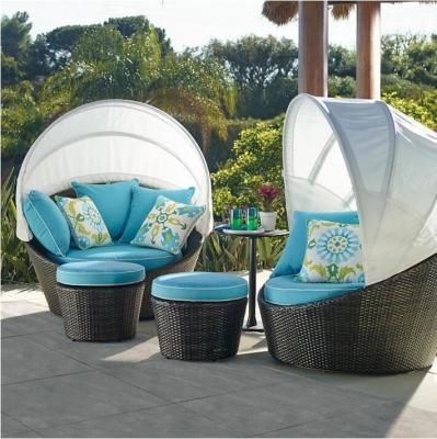 China Patio\garden\outdoor wicker round cushion\hotel\restaurant garden leisure outdoor daybed furniture daybed for sale