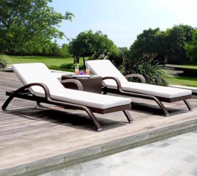 China Modern Alumimum Rattan Garden Stackable Sun Sofa Outdoor Sun Bed Beach Sofa for sale