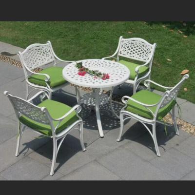 China Waterproof /Durable garden furniture table set around 4 seater cast aluminum garden furniture white for sale