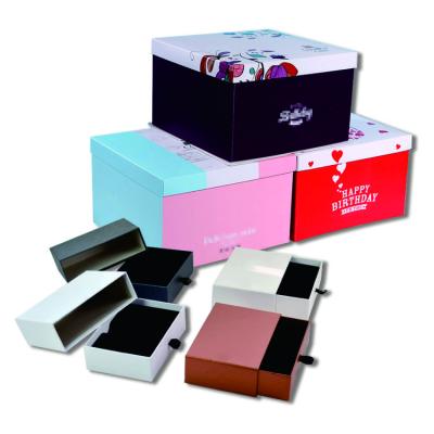 China Drawer Jewelry Gift Box Insect Skin Care Recyclable EVA Boxes In Side Makeup Packaging Box With Window for sale