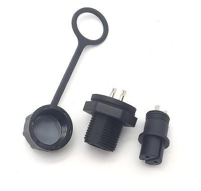 China M13 automotive waterproof connector head, 2PIN, male and female, with nut separation connection, with M13 screw waterproof connector for sale