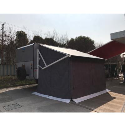 China 100% waterproof & Best Selling Canvas Fabric UV Resistant Noise Rv Caravan Trailer Tent for sale