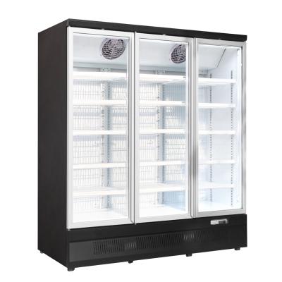 China Single-temperature Beverage Cold Showcase Upright Freezer With Supermarket Refrigerator Display Glass Door Upright Freezer for sale