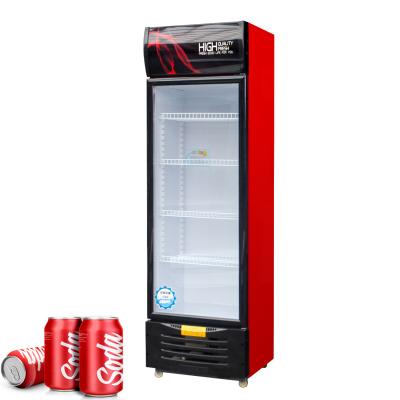 China Single-Temperature Supermarket Vertical Beverage Beer Single Door Freezer Display Cabinet Refrigerator for sale