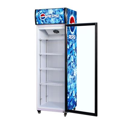 China 5-Layer Upright Air-Cooled Beverage Display Cooler Single Shelf Slim Door Single-temperature Refrigerator For Bar for sale