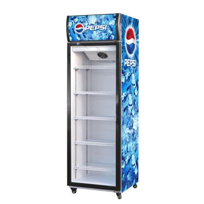 China Single-Temperature Large Capacity Double Door Air Cooled Supermarket Straight Used Glass Door Display Freezers for sale