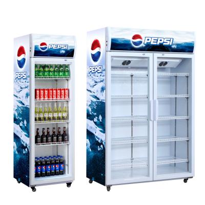 China Single-temperature Freezers Vertical Freezer Pepsi Commercial Vertical Beverage Fridge / Cola Glass Door Fridge for sale