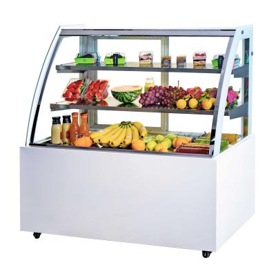 China High Temperature Curved Bakery Glass Cake Display Showcase Refrigerator Cake Display Cooler for sale