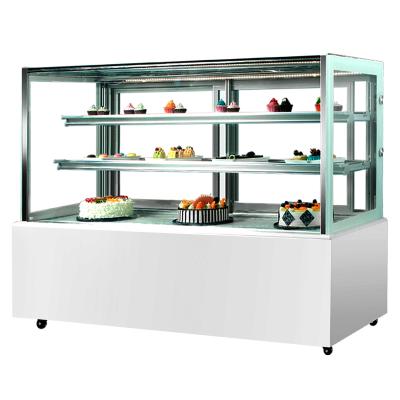 China Single-temperature 2 Layers Commercial Display Cabinet Cake Refrigerator Showcase Cake Display Showcase Bakery for sale