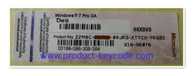 China Coffee / Brown  Product Key Sticker For  7 Professional OA Dell COA Label for sale