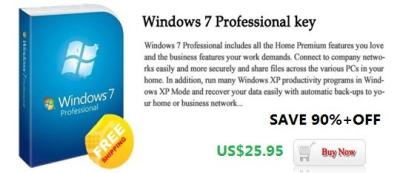 China  7 Product Key Codes For  7 Professional Software for sale