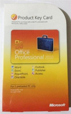 China  Office 2010 Product Key Card For  Office Professional 2010 for sale