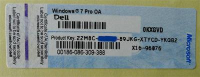 China COA Label  Product Key Sticker For  7 Pro OA DELL for sale