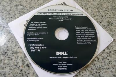 China COA Label  Product Key Sticker ,  7 Pro SP1 64bit Dell DVD for sale