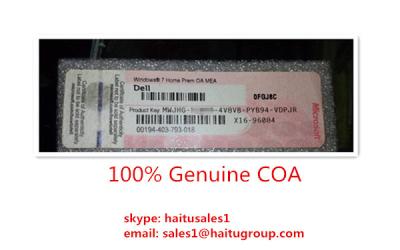 China Customized  Product Key Sticker With COA Label  7 Home Prem OA Dell for sale