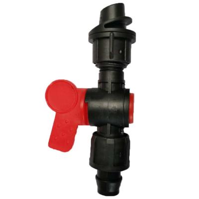 China Eco-friendly Drip Irrigation Belt Mini Irrigation Valve Switch 16mm Water Saving Soft Belt Diverter Valve for sale