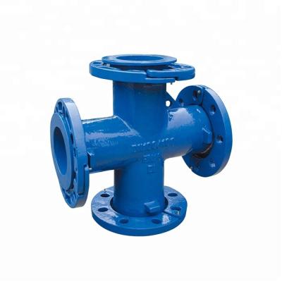 China Water Supply Project Ductile Iron Pipe Fittings Sprinkling Irrigation All Cross Flanged Cast Iron Ductile Pipe Fittings for sale