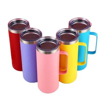 China CLASSIC Wholesale White Sublimation Double Wall Tumbler Powder Coated Lid Stainless Steel 20oz Tumbler Travel Insulated Coffee Mug for sale