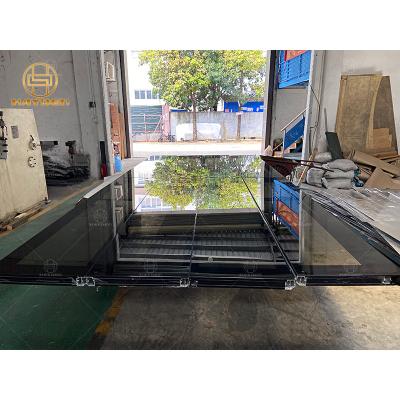 China High Performance Tempered Glass Garage Door Remote Control Frameless Aluminum Glass Door Durable Windproof Garage Door for sale