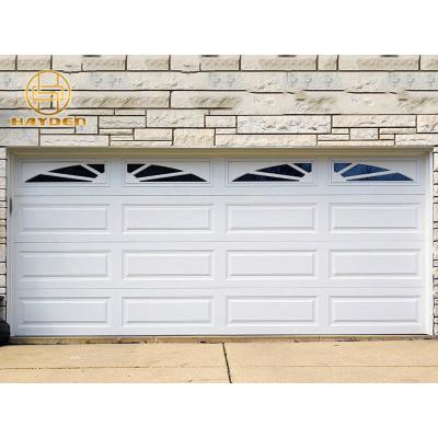 China Heat Insulation Large Squares Classic Automatic Garage Door With Perspective Windows for sale