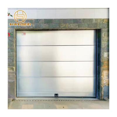 China Smooth Exterior Overhead Automatic Heat Insulation Garage Aluminum Sectional Door for sale