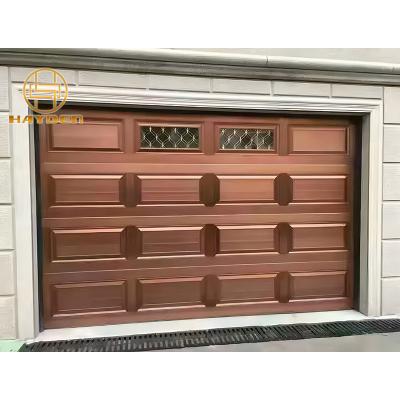 China Heat Insulation Classic Style Garage Remote Control Aluminum Sectional Door for sale