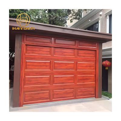 China Heat Insulation Classic Checker Pattern Automatic Sectional Garage Door for sale