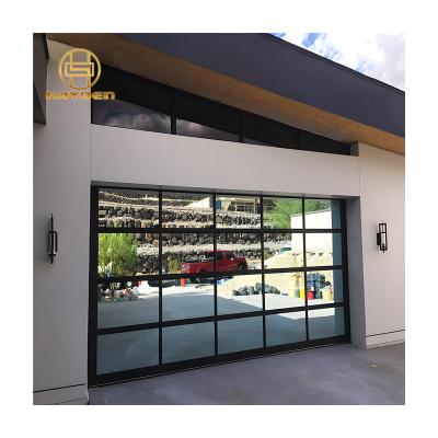 China Windproof Coated Glass Aluminum Frame Panel Garage Glass Door for sale